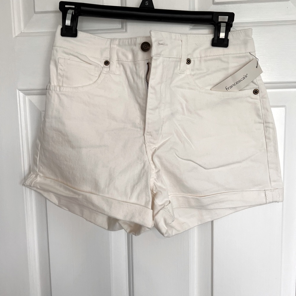 White denim shorts